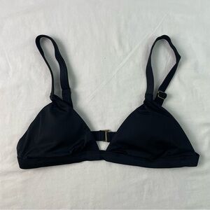 Andie Women's Black Solid Triangle The Caicos Swim Bikini Top Size Medium NWT